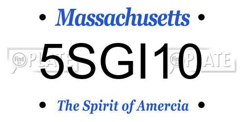 5SGI10 Massachusetts License Plate