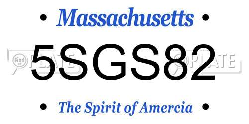 5SGS82 Massachusetts License Plate