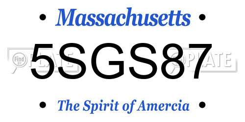 5SGS87 Massachusetts License Plate