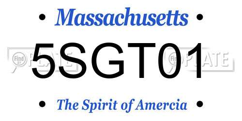5SGT01 Massachusetts License Plate