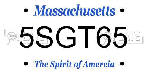 5SGT65 Massachusetts License Plate