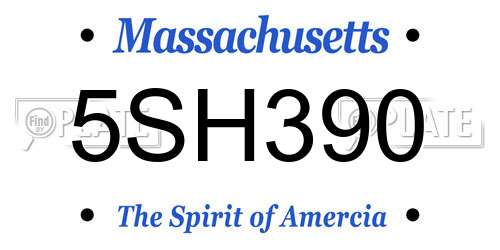 5SH390 Massachusetts License Plate