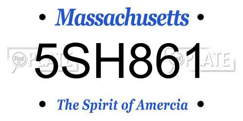 5SH861 Massachusetts License Plate
