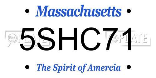 5SHC71 Massachusetts License Plate