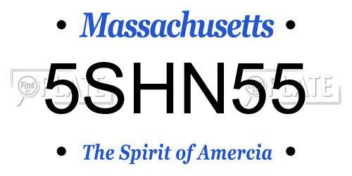 5SHN55 Massachusetts License Plate