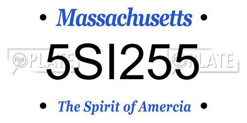 5SI255 Massachusetts License Plate