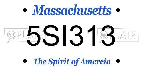 5SI313 Massachusetts License Plate