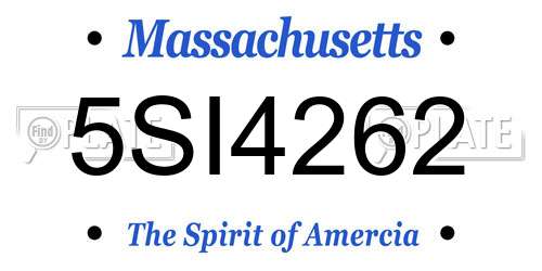 5SI4262 Massachusetts License Plate