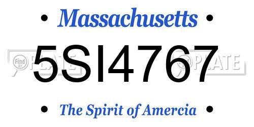 5SI4767 Massachusetts License Plate