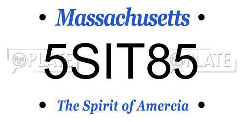 5SIT85 Massachusetts License Plate