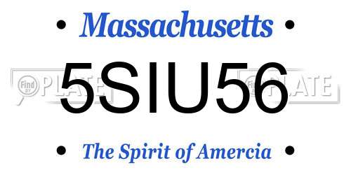 5SIU56 Massachusetts License Plate