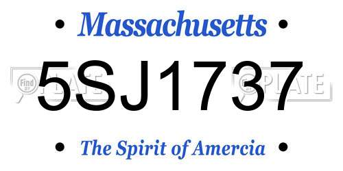 5SJ1737 Massachusetts License Plate