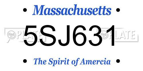 5SJ631 Massachusetts License Plate
