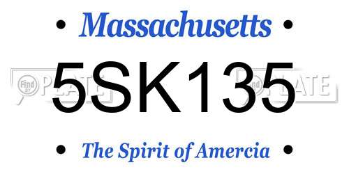 5SK135 Massachusetts License Plate