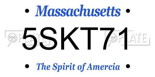 5SKT71 Massachusetts License Plate