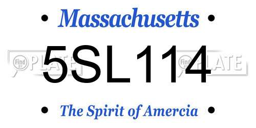 5SL114 Massachusetts License Plate