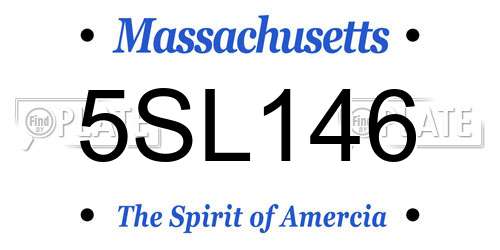 5SL146 Massachusetts License Plate