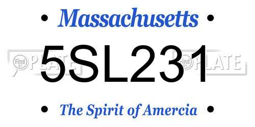 5SL231 Massachusetts License Plate