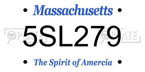5SL279 Massachusetts License Plate