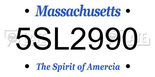 5SL2990 Massachusetts License Plate