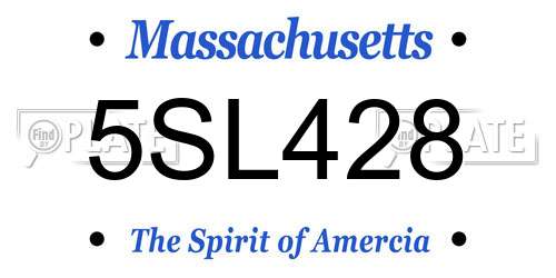 5SL428 Massachusetts License Plate