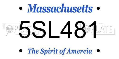5SL481 Massachusetts License Plate