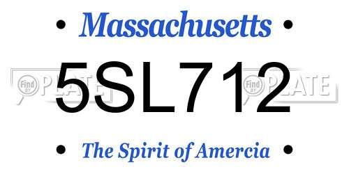 5SL712 Massachusetts License Plate