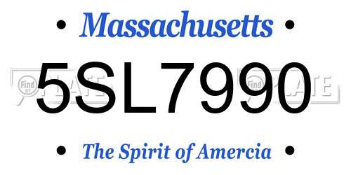 5SL7990 Massachusetts License Plate