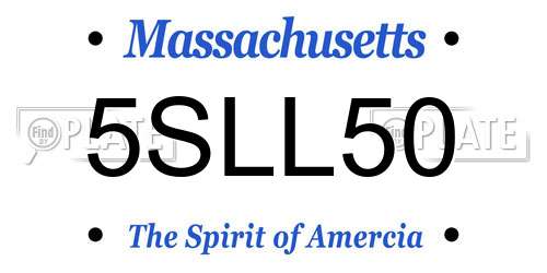 5SLL50 Massachusetts License Plate