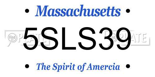 5SLS39 Massachusetts License Plate
