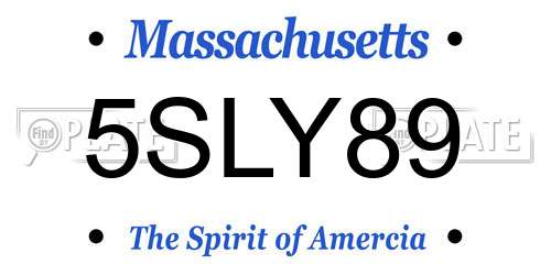 5SLY89 Massachusetts License Plate