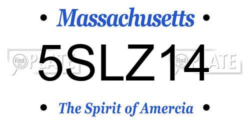 5SLZ14 Massachusetts License Plate
