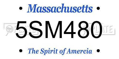 5SM480 Massachusetts License Plate