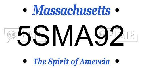 5SMA92 Massachusetts License Plate