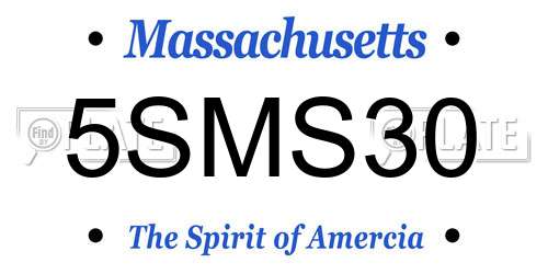 5SMS30 Massachusetts License Plate