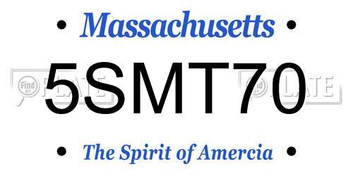 5SMT70 Massachusetts License Plate