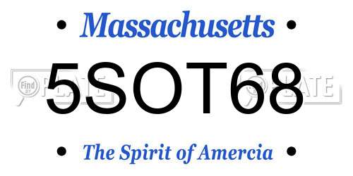 5SOT68 Massachusetts License Plate
