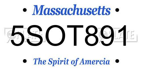 5SOT891 Massachusetts License Plate
