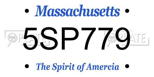 5SP779 Massachusetts License Plate