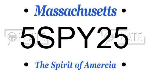 5SPY25 Massachusetts License Plate