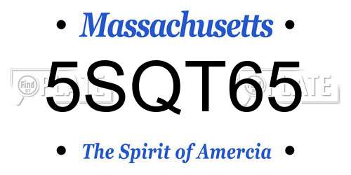 5SQT65 Massachusetts License Plate