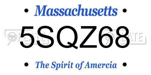 5SQZ68 Massachusetts License Plate