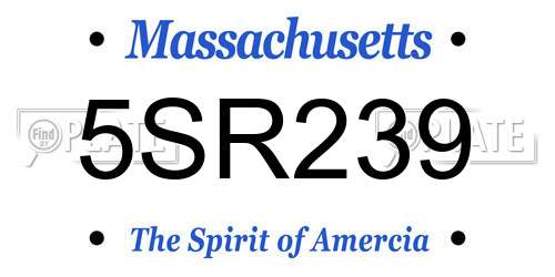 5SR239 Massachusetts License Plate