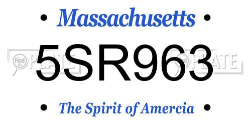 5SR963 Massachusetts License Plate