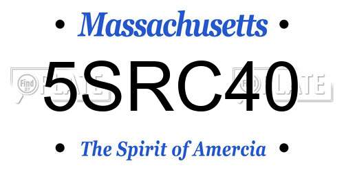 5SRC40 Massachusetts License Plate