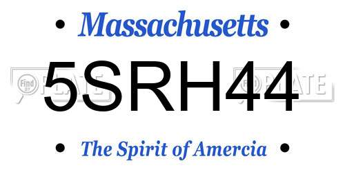 5SRH44 Massachusetts License Plate