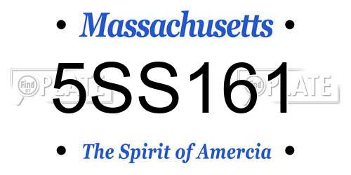 5SS161 Massachusetts License Plate