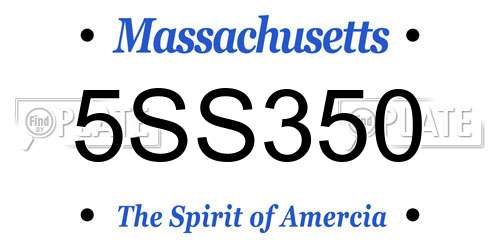 5SS350 Massachusetts License Plate