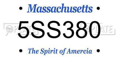 5SS380 Massachusetts License Plate