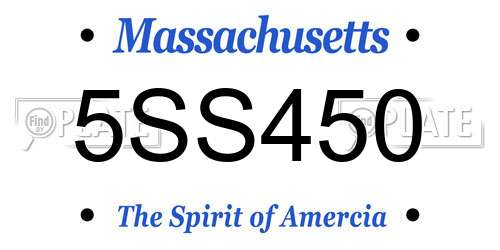 5SS450 Massachusetts License Plate